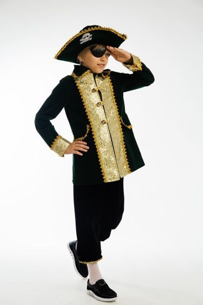 Костюм дитячий карнавальний КАРНАВАЛІЯ Капітан Піратів 5 років р.110 зелений 