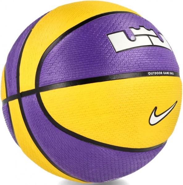 Баскетбольный мяч Nike Playground 2.0 8P L James Deflated Court N.100.4372.575.07 р. 7 желто-фиолетовый 