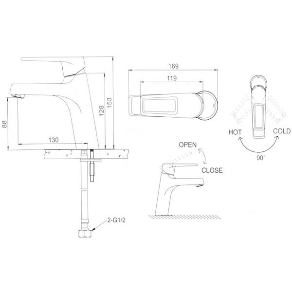 Смеситель для умывальника EGO Logic F0119401101
