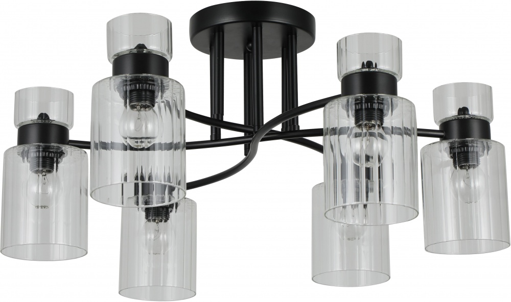 Люстра стельова Sensio Sculptor 6x40 Вт E27 чорний/прозорий ALG-07555/6-Bl