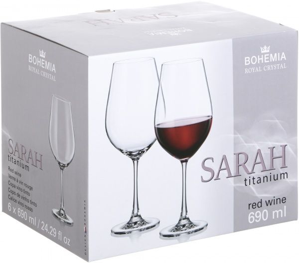Набор бокалов для вина Sarah 690 мл 6 шт. Bohemia 