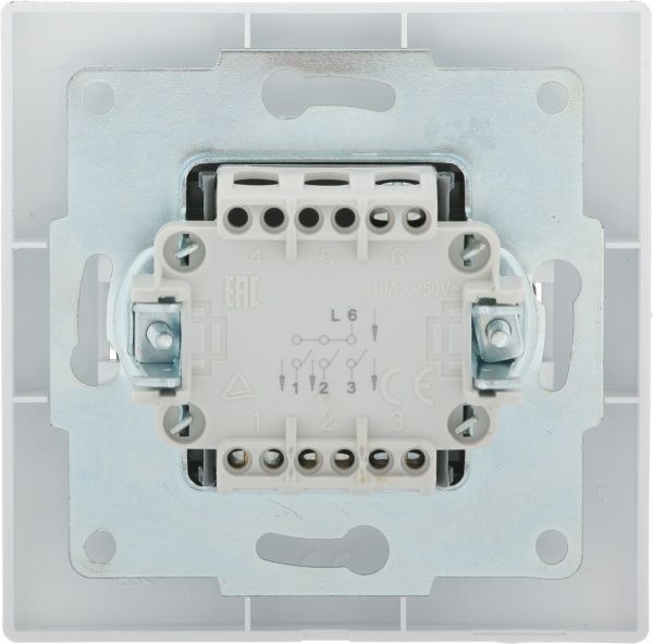 Вимикач триклавішний UP! (Underprice) One Plus без підсвітки 10 А 250В білий 706-0202-109