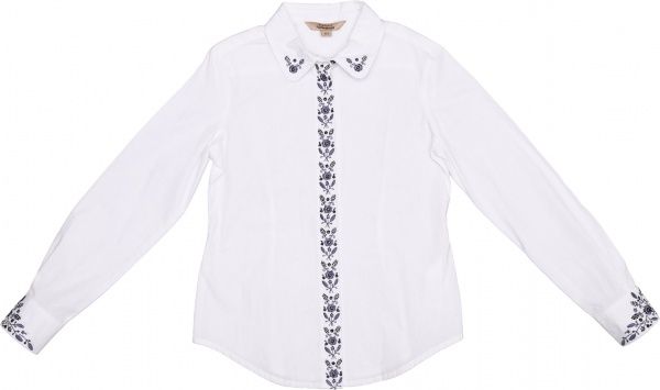 Сорочка Гармонiя шкільна з синьою вишивкою р.152 білий 