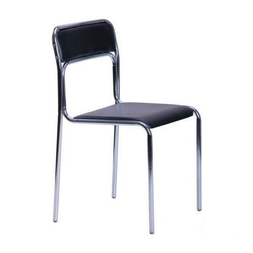 Стілець AMF Art Metal Furniture Аскона хром шкірзамінник чорний 