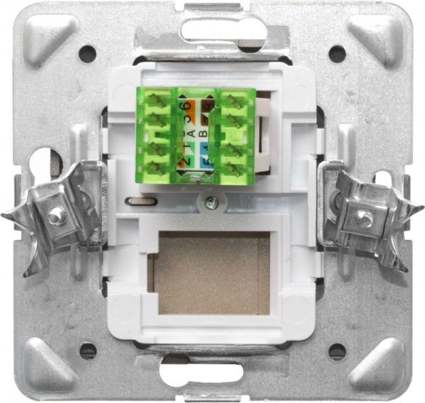 Розетка комп’ютерна Ospel Impresja kat. 5e Krone золотий