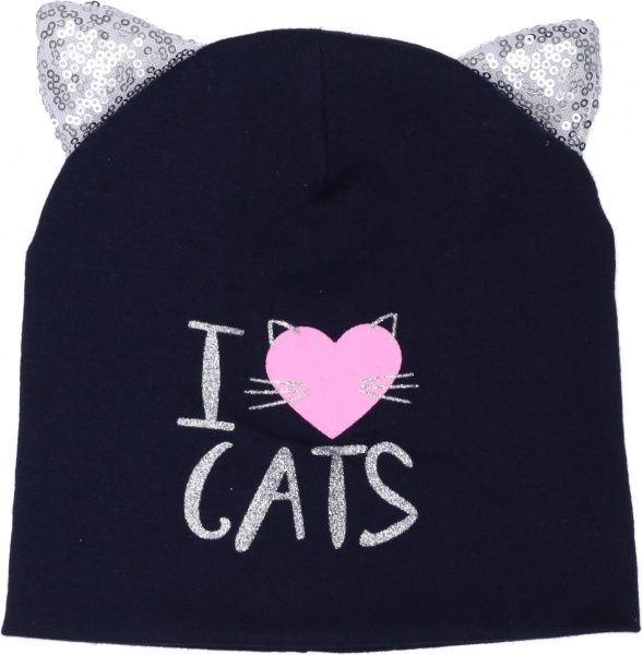 Шапочка дитяча для дівчинки Kraft 343-Т р.46-48 темно-синій 