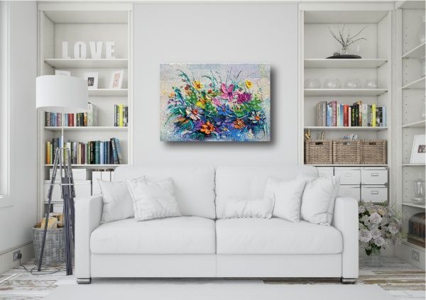 Декор настенный Цветы полевые масло 42x59,4 см разноцветный 