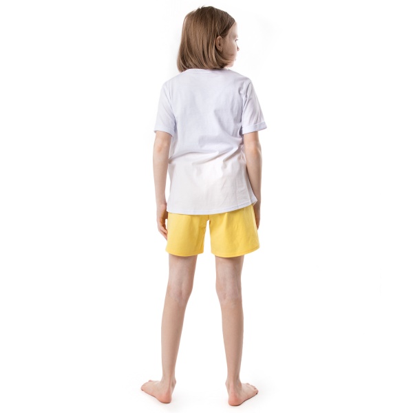 Піжама дитяча для дівчаток Funtime р.152 жовтий/білий 