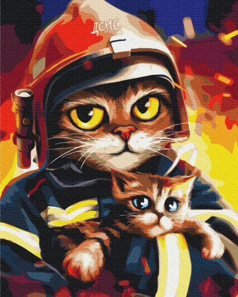 Картина по номерам Котик ГСЧС ©Марианна Пащук PBS53236 40х50 см Brushme 