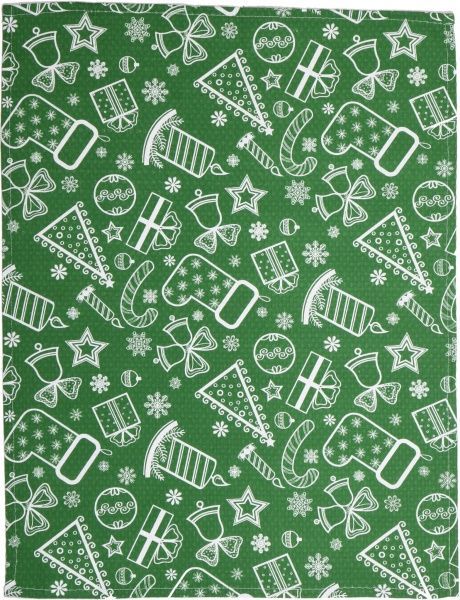 Полотенце вафельное Green 45x60 см Прованс зеленый с рисунком 