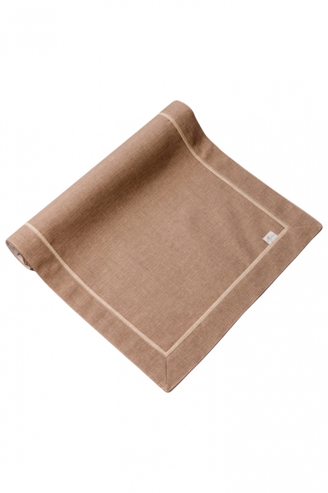 Доріжка (ранер) з подвійним кантом Кориця Коричнева 40x140 см Прованс