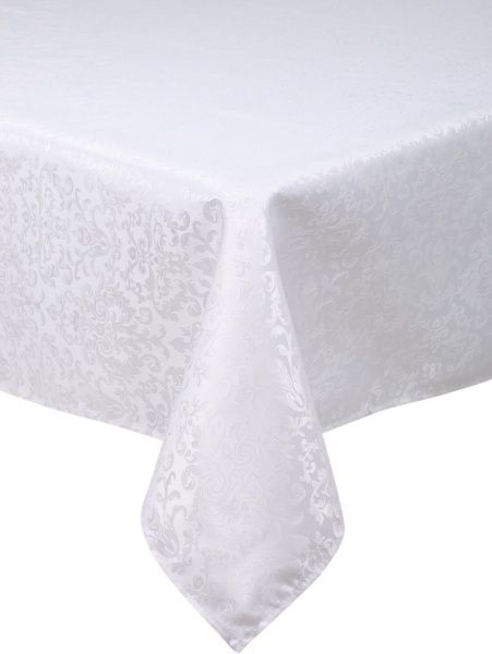 Скатерть La Nuit Jacquard Вензель waterproof 140x240 см слоновая кость La Nuit 