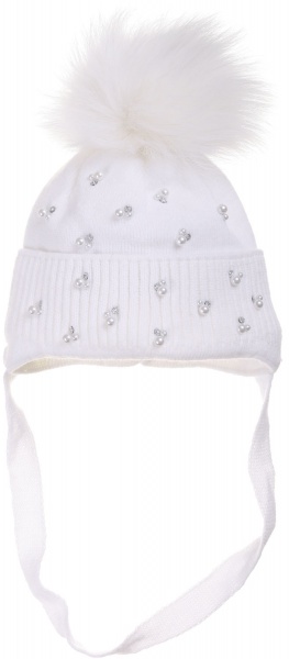 Шапочка детская для девочки Kraft+ р.44-46 белый 2772 