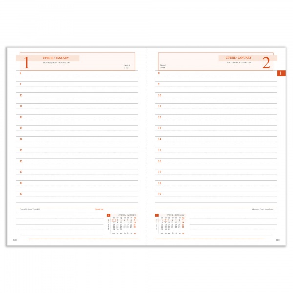 Щоденник датований синій 352 стор. Leo Planner Destiny A6 2024