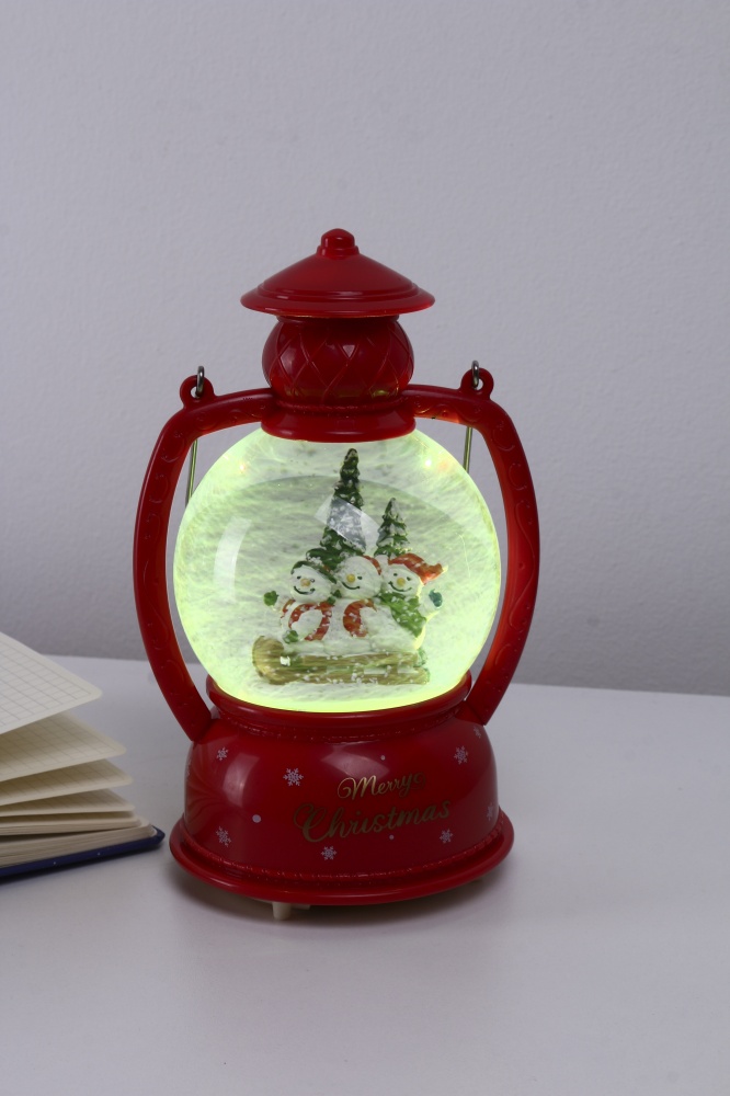 Ліхтар декоративний різдвяний сніжна куля 20.5 см JM2368