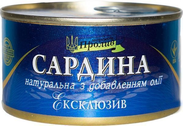 Консерва Морской пролив Сардины натуральные с добавлением масла 240 г