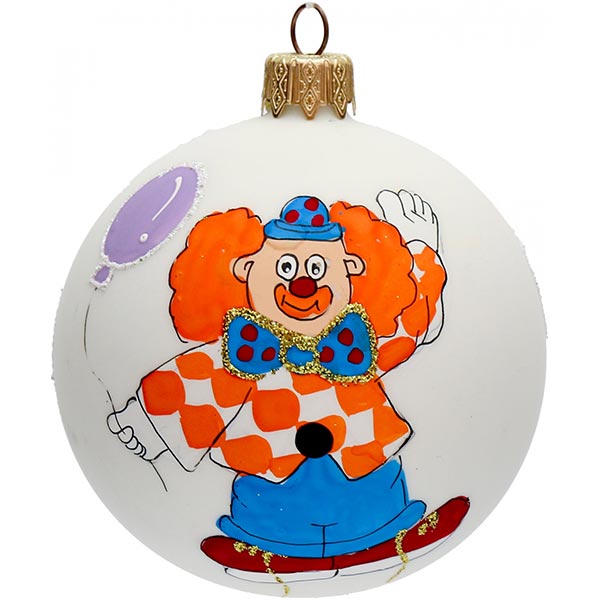 Кулька новорічна 1519 біла матова 80 мм