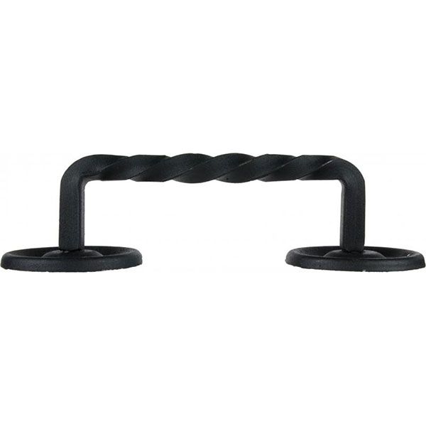 Ручка-скоба кована гнута під шуруп чорна матова чорний матовий