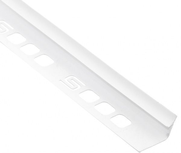 Уголок для плитки Salag внутренний 01 ПВХ 10 мм 2,5м белый 