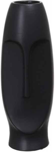 Ваза керамическая черная Face 10х9,5х24 см