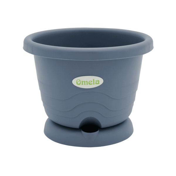 Горщик пластиковий Омела Пастель круглий графіт 