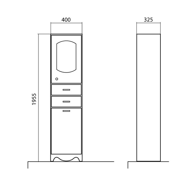 Пенал Аква-Родос Класік з кошиком для білизни