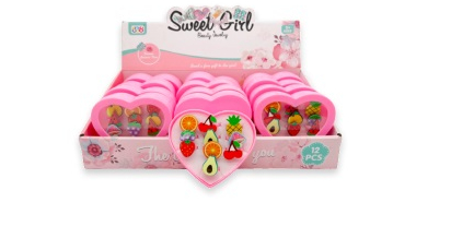 Набір дитячих каблучок Zhorya Фрукти 10 шт. в асортименті 838-2104-3O