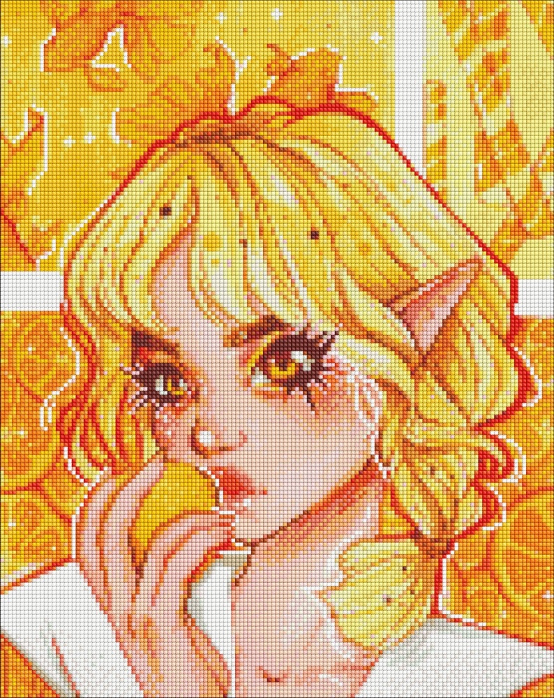 Алмазна мозаїка Апельсинове захоплення з голограмними стразами (АВ) ©nila_art_art Ideyka