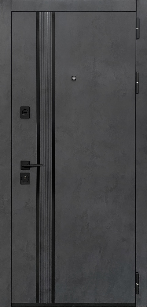 Двері вхідні Міністерство дверей Престиж-3К-550-М (Бетон А./О.С.) бетон антрацит / оксид 2050x960 мм ліві