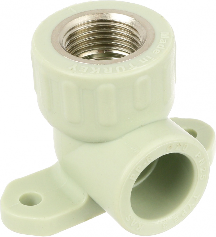 Колено с внутренней резьбой ETS ППР d20x1/2” с креплением