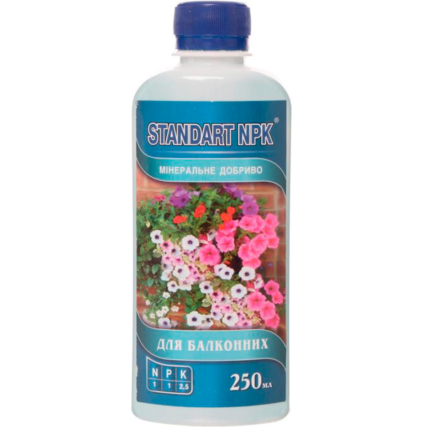 Мінеральне добриво Standart NPK для балконних квітів 250 мл