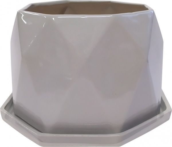 Горщик керамічний Eterna ромбічний 3,8л сірий кварц (PT 202-13,5 GQ) 