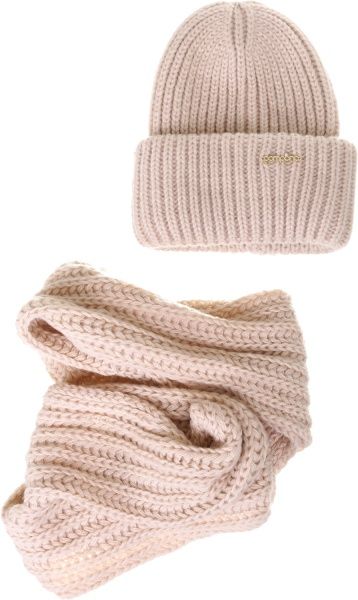 Комплект шапка + снуд Pompona для девочек р.1 бежевый 20 Z P 35 k 