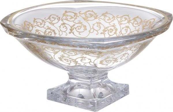 Блюдо декоративное прозрачная с золотом 31,4х16,4 см Combi