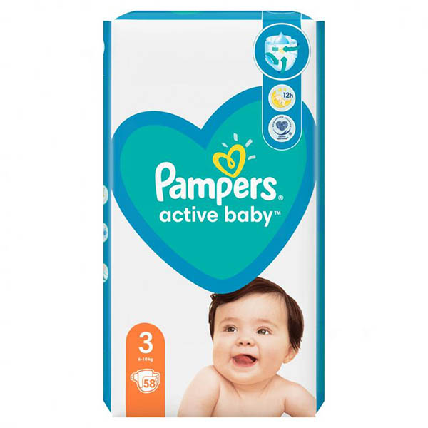 Подгузники Pampers Active Baby 3 6-10 кг 58 шт.