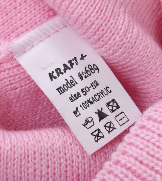 Шапочка дитяча для дівчинки Kraft+ 9717 р.50-52 бордовий із бузковим 