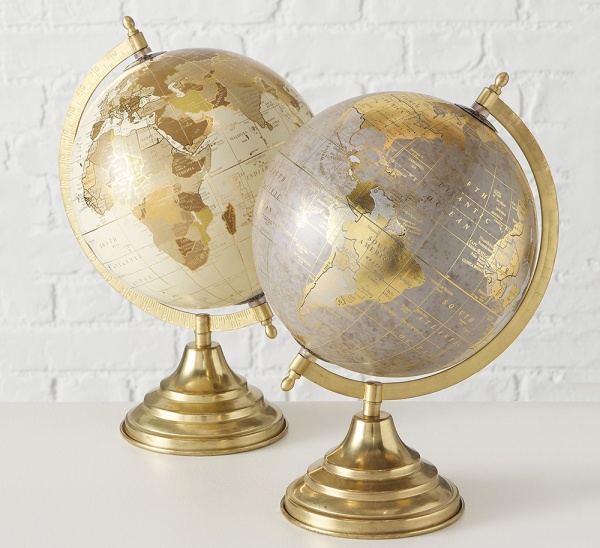 Глобус декоративний золотий/сірий h31 см (2005378) Гранд Презент