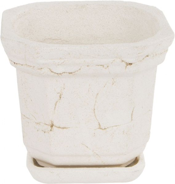 Горшок шамотный Квадратный 38 квадратный 5л кремовый 