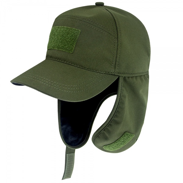 Кепка Expert ® тактична, фліс з вушками зимова 58 оливковий