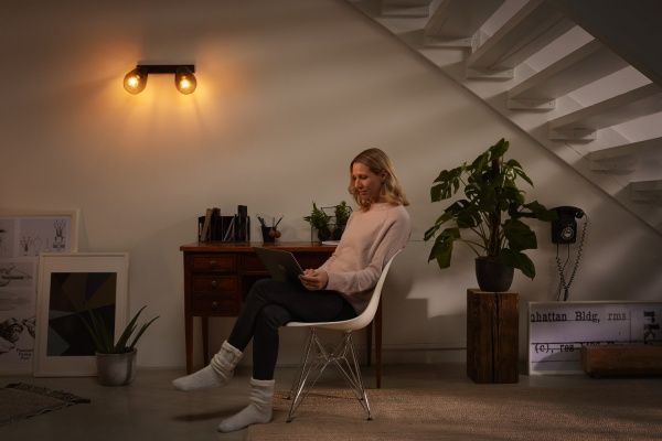 Люстра потолочная Ledvance Vintage Cone Spot 2x40 Вт E27 черный/серый 