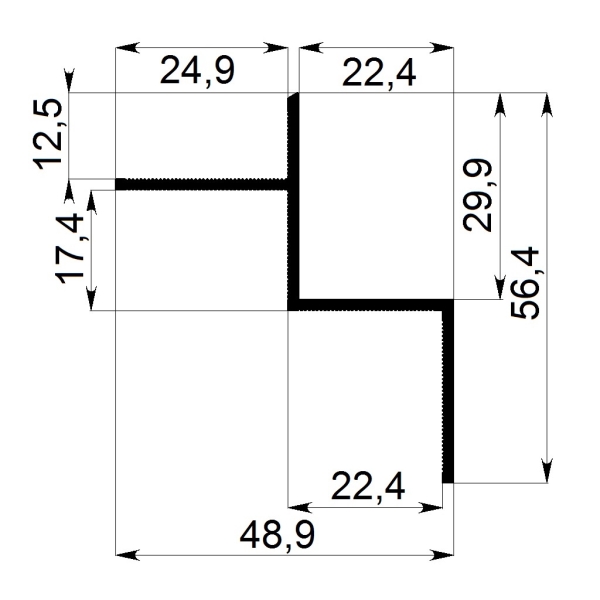 Профіль тіньового шва ПАС-3250 БП 3 м
