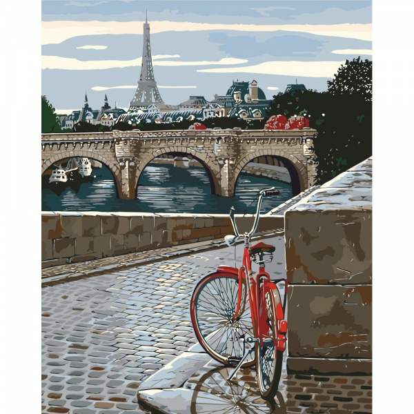 Раскраска по номерам Strateg Прогулка по Парижу 40х50 см GS157