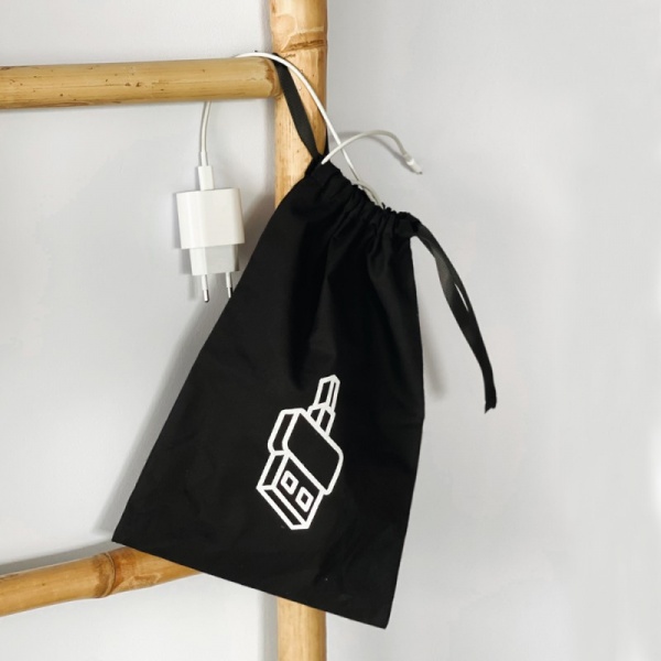 Органайзер Organize Мешочек-органайзер Gadget хлопковый для зарядок та гаджетов 20*30 см (черный) чорний 