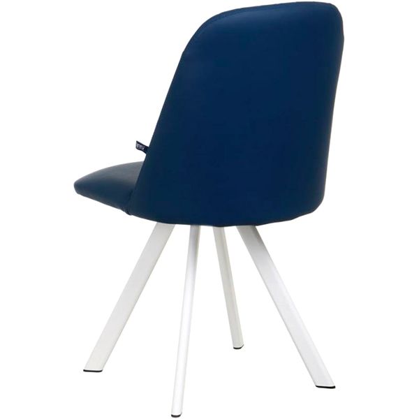 Стілець обідній Nowy Styl MILANA 4LWHITE (BOX-2) (CH) ECO-22 білий/синій