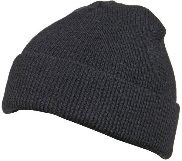 Шапка подвійна з відворотом акрилова чорний