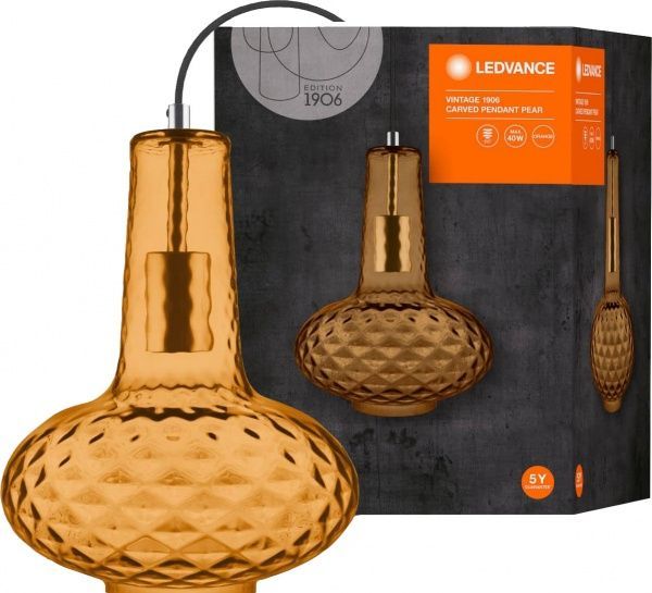 Світильник підвісний Ledvance Carved Pendant Pear 1x60 Вт E27 помаранчевий 