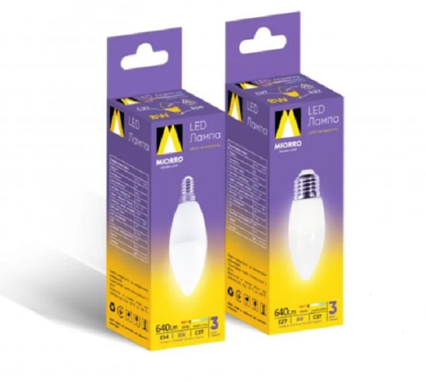 Лампа світлодіодна Miorro 640 Лм 8 Вт C37 матова E14 220 В 4000 К 51-314-007