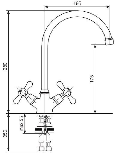 Змішувач для кухні Emmevi Rubinetterie Stella CR17407