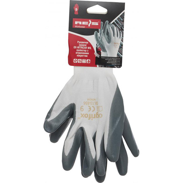 Перчатки Reis с покрытием нитрил L (9) OX-NITRICAR WS 09