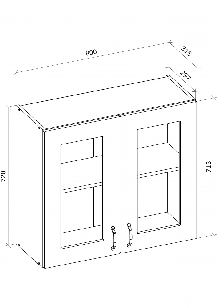 Шафа верхня В 80/72/30-ВТ МДФ МС Мері дуб платиновий/білий Грейд